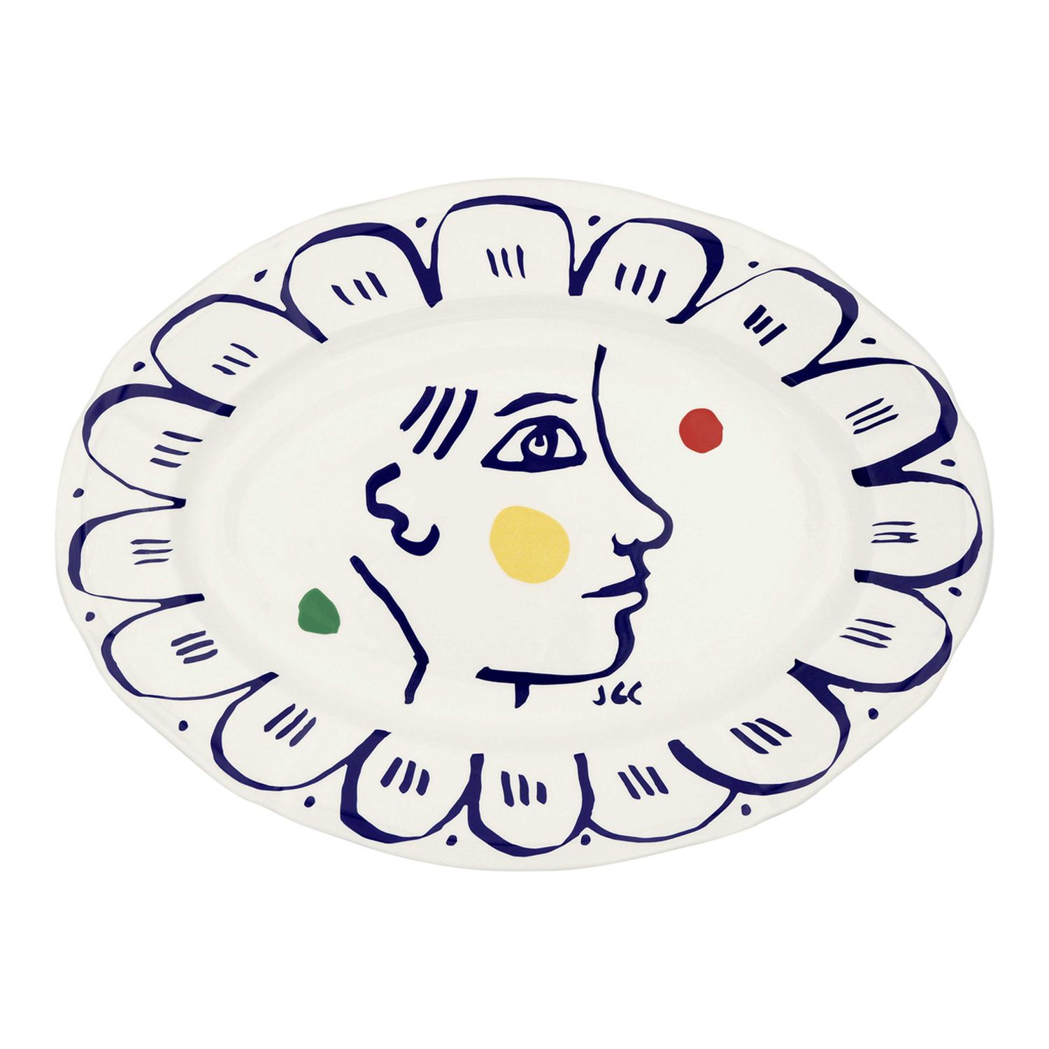 Gien France Archipel Sentimental Oval Platter, 1860COV626 , 3660838033389