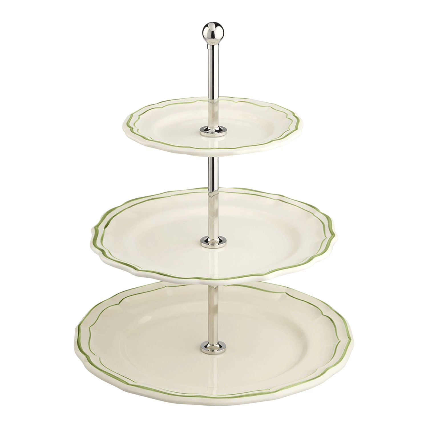 Gien France Filet Vert Three-Tier Cake Stand, 1645SEMU22 , 3660838037288