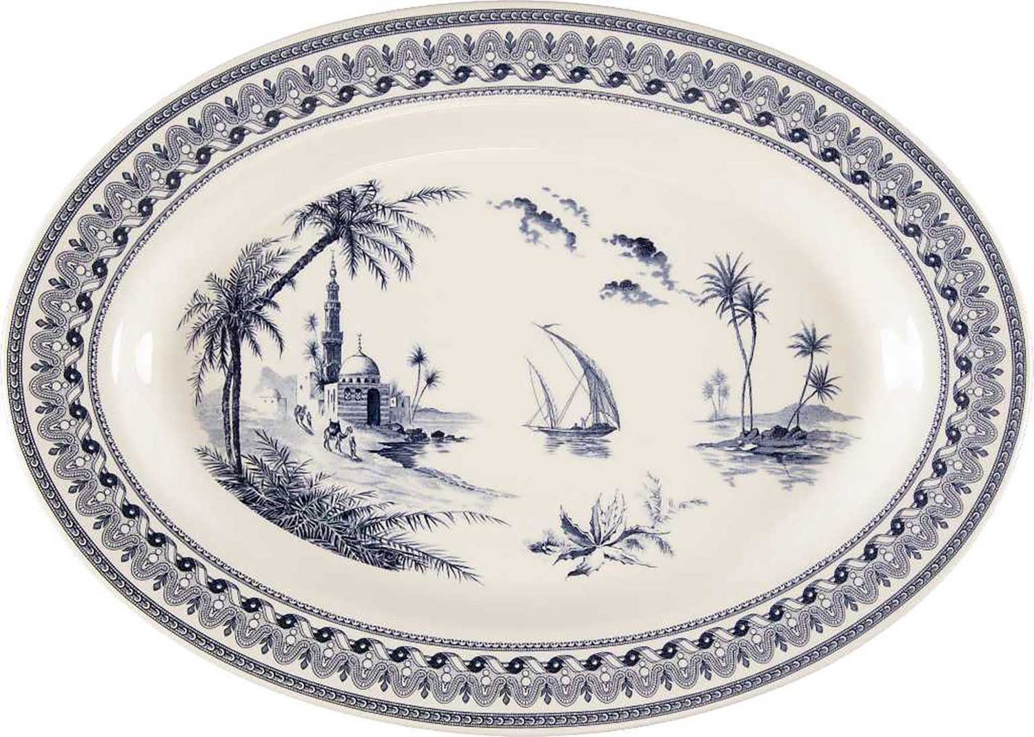 Gien France Les Depareillees Bleu Oval Platter, 1849COV650 , 3660838047072