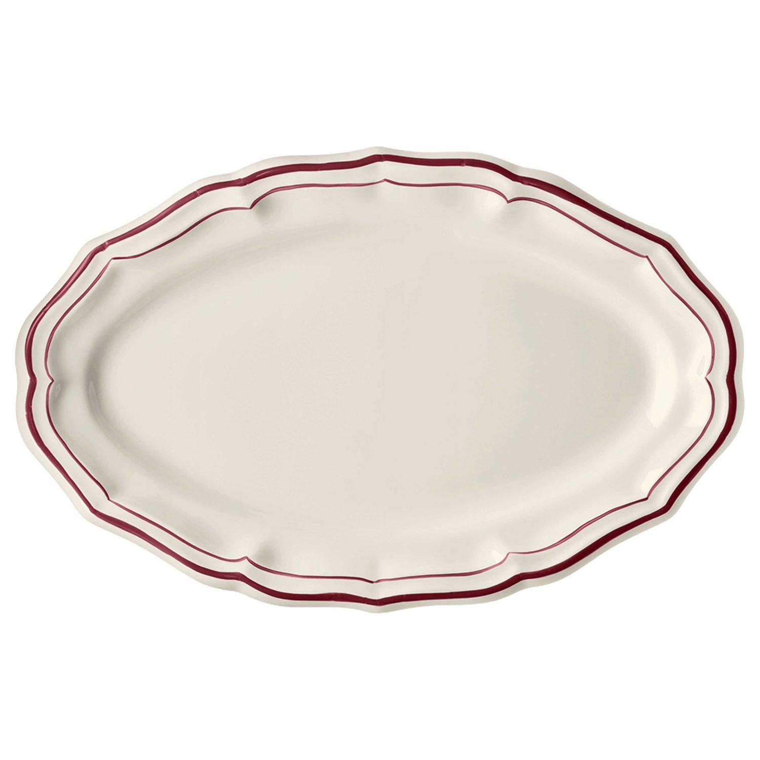 Gien France Filet Bordeaux Oval Platter, 1869COV622 , 3660838043012