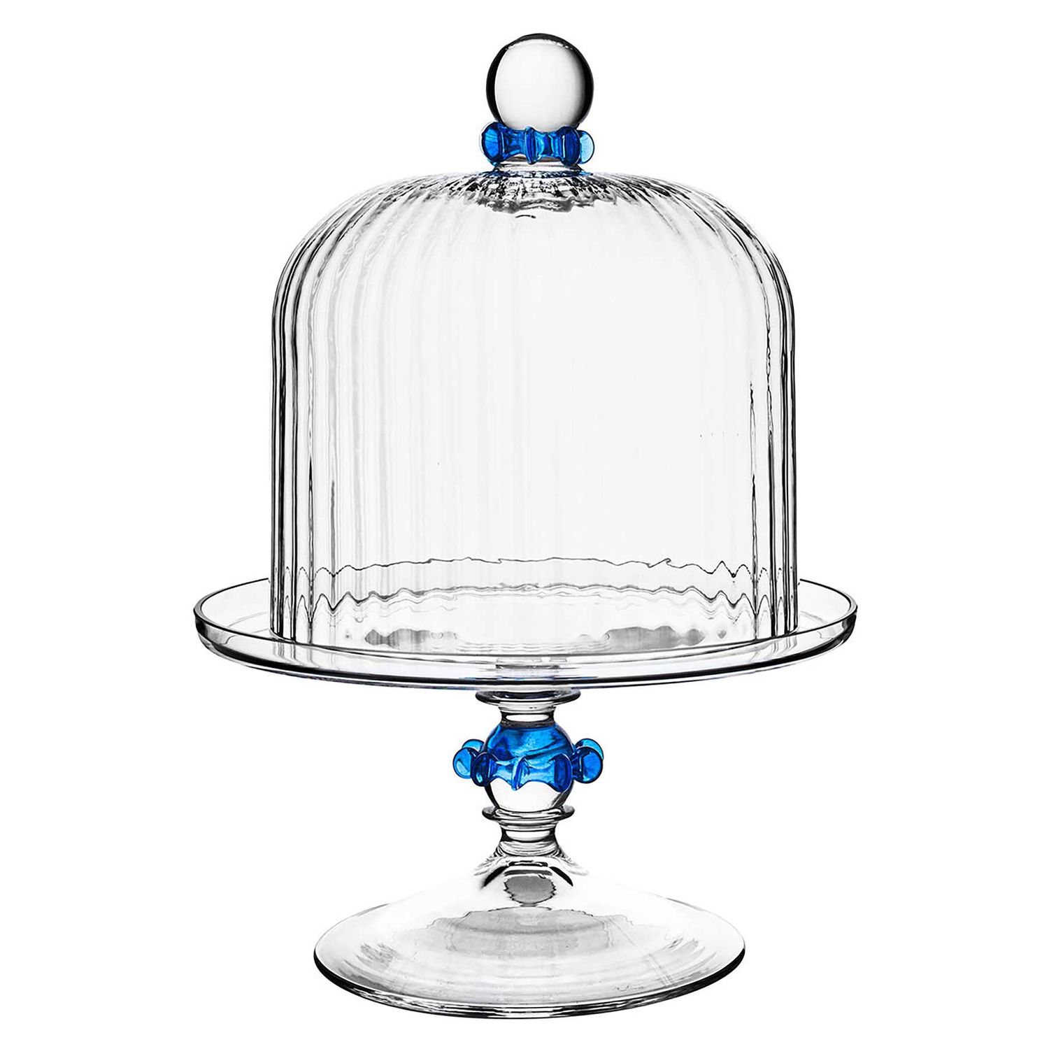 Juliska Nell Ruffle Petite Cake Dome and Stand Set Chambray B828SET/47