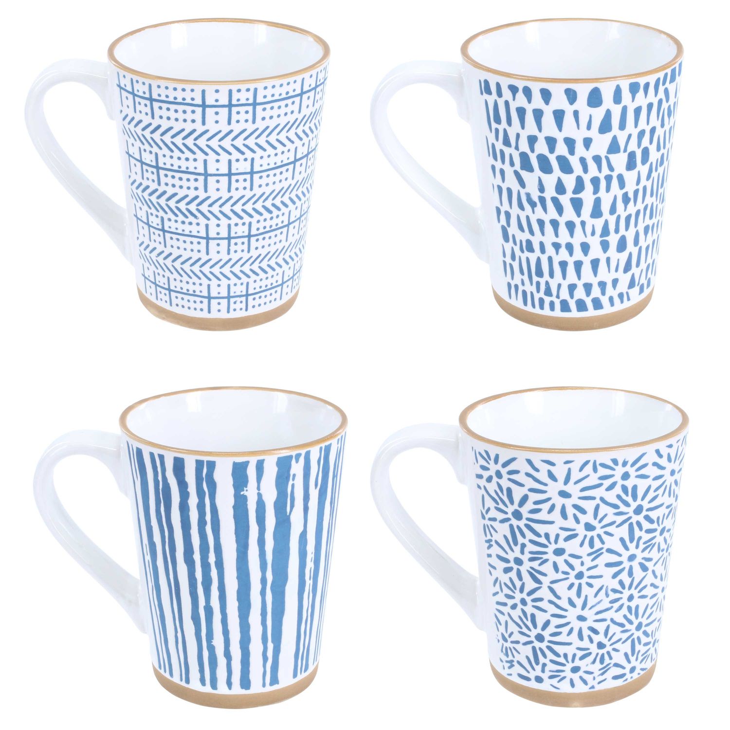 BIA Cordon Bleu Blue Textured Assorted Coffee Mugs 5 1/8 Inch, 403473-3593, 033805359332