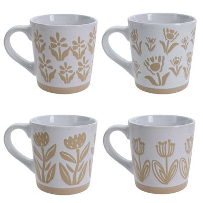 BIA Cordon Bleu Floral Blossom Assorted Coffee Mugs 3 7/8 Inch, 403474-3594, 033805359448