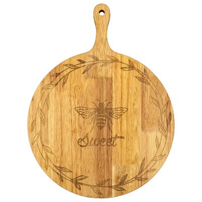 BIA Cordon Bleu Honeycomb Rubberwood Round Serving Board with Bee Design 17 1/4 Inch, 300065, 03380…