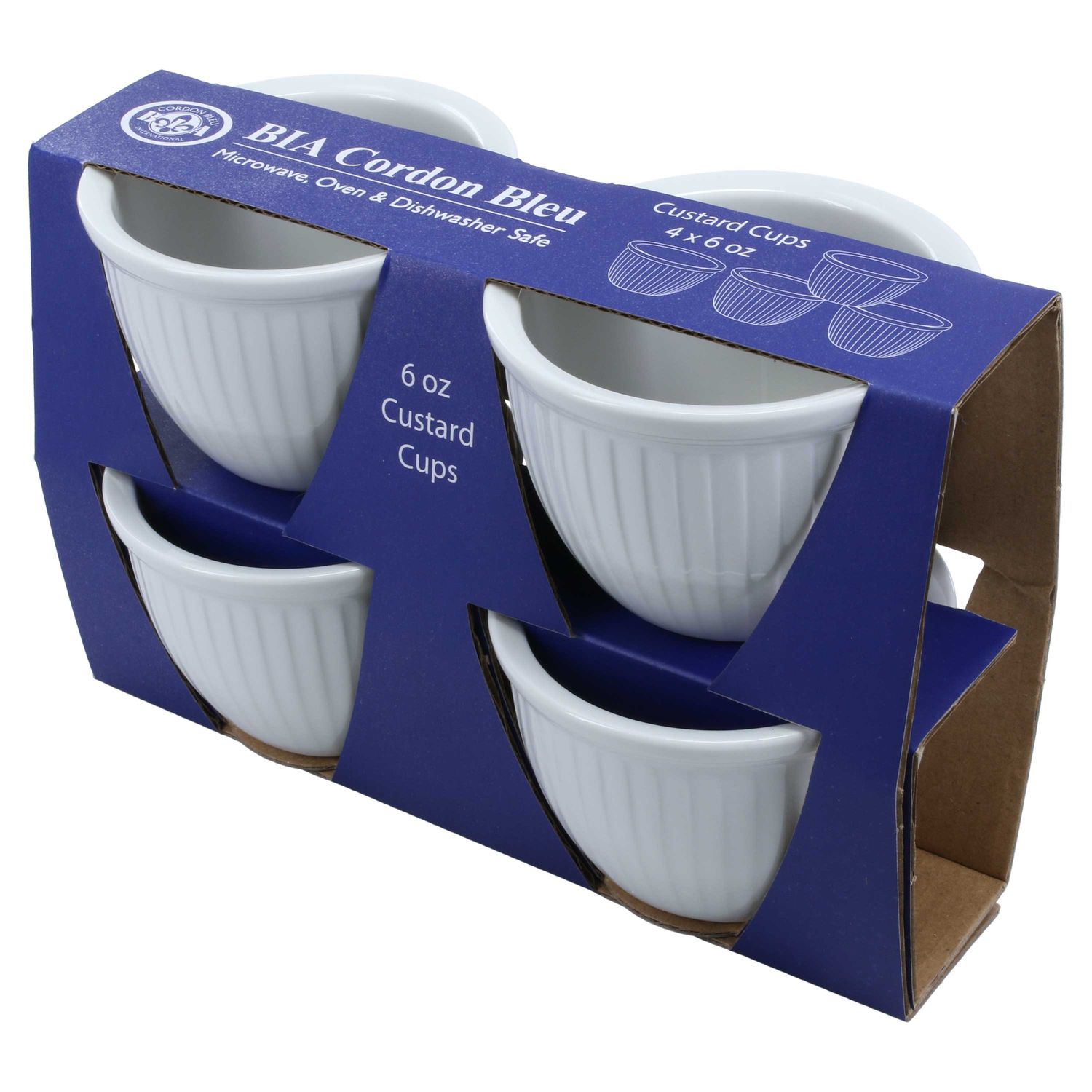 BIA Cordon Bleu Set of 4 Custard Cups 3 3/8 Inch, 414210S4G-967, 033805442102