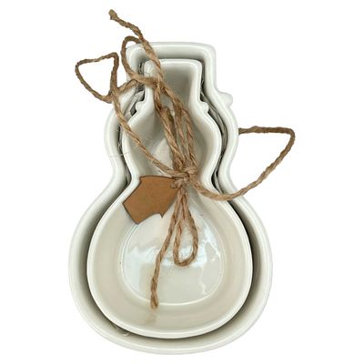 BIA Cordon Bleu Set of 2 Snowman Shaped Dishes 5 1/2 Inch, 410302S2, 033805403028