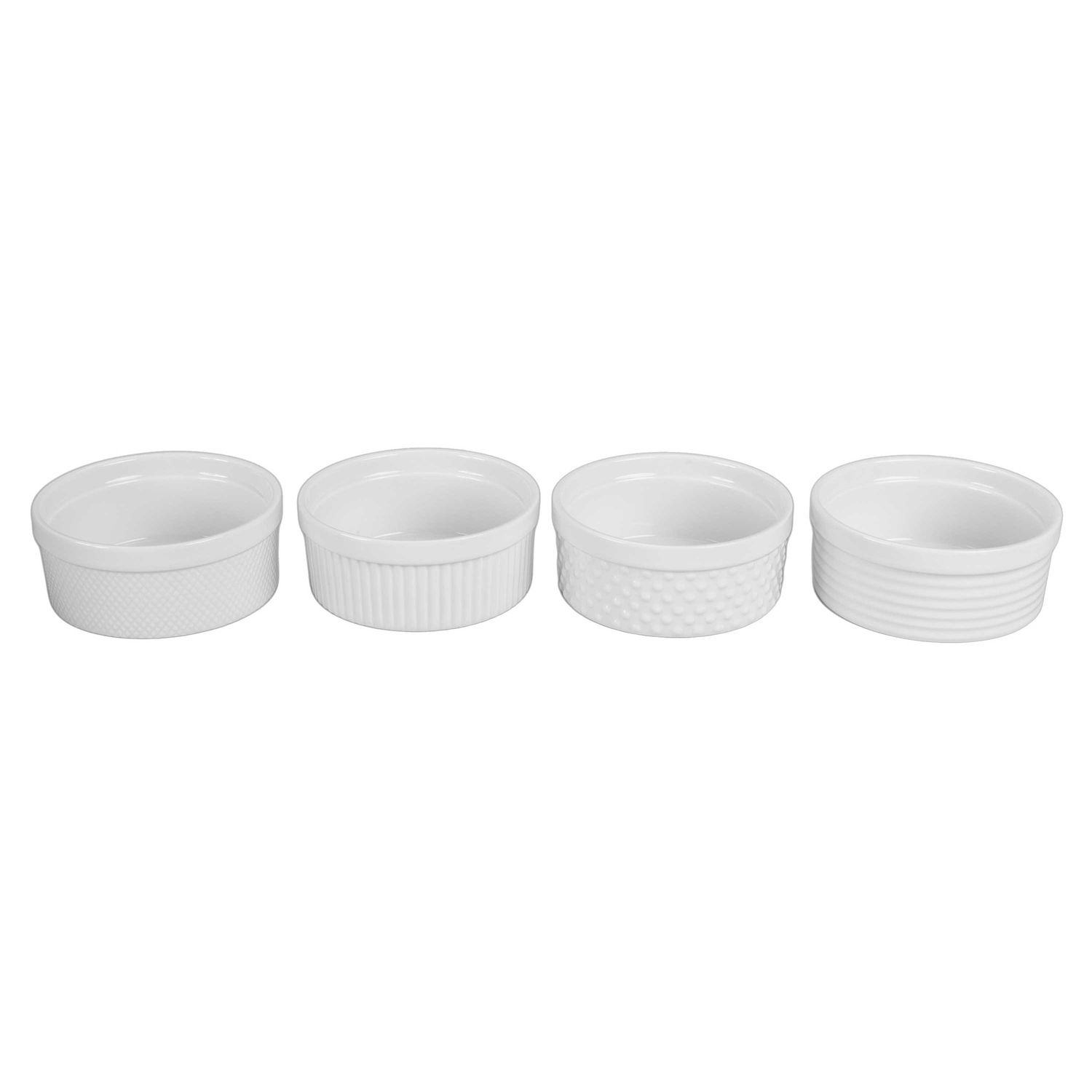 BIA Cordon Bleu Set of 4 Assorted Souffle Dishes 4 3/4 Inch, 904927, 033805949274