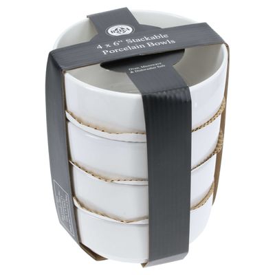 BIA Cordon Bleu Set of 4 Stackable Bowls 6 Inch, 901285S4B, 033805019854