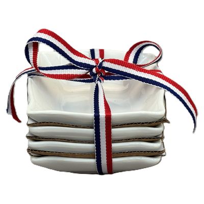 BIA Cordon Bleu Set of 4 Scalloped Square Dip Dishes with Ribbon 3 1/2 Inch, 915600S4R-1776, 033805…