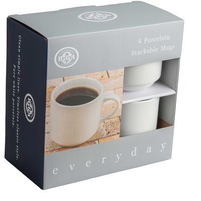 BIA Cordon Bleu Set of 4 Stackable Coffee Mugs, 903278S4G, 033805932788