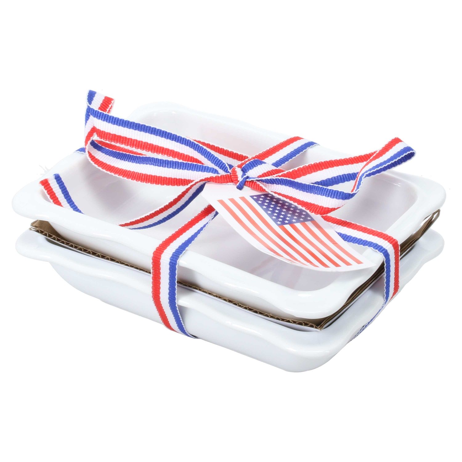 BIA Cordon Bleu Set of 2 Rectangular Dip Dishes with Ribbon 5 1/2 Inch, 915602S2R-1776, 033805560202