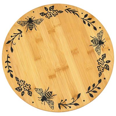 BIA Cordon Bleu Honeycomb Bamboo Lazy Susan with Bee Design 12 Inch, 300064, 033805300648
