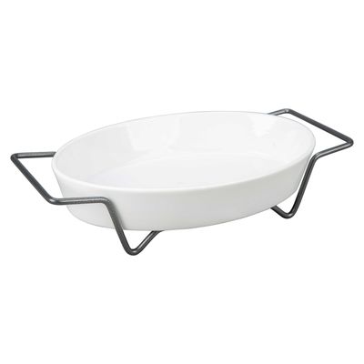 BIA Cordon Bleu Oslo Simply Serving Oval Baker with Rack, 908178, 033805789818