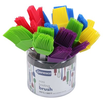 BIA Cordon Bleu Mini Silicone Basting Brushes 24-Piece Assorted Counter Display Unit 6 3/4 Inch, 14…
