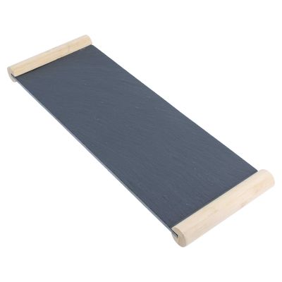 BIA Cordon Bleu Slate Serving Tray with Bamboo Handle 18 3/4 Inch, 300055, 033805300556