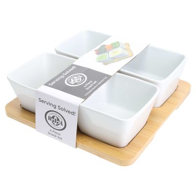 BIA Cordon Bleu 4-Piece Square Bamboo Snack Set 10 Inch, 908193G, 033805981939