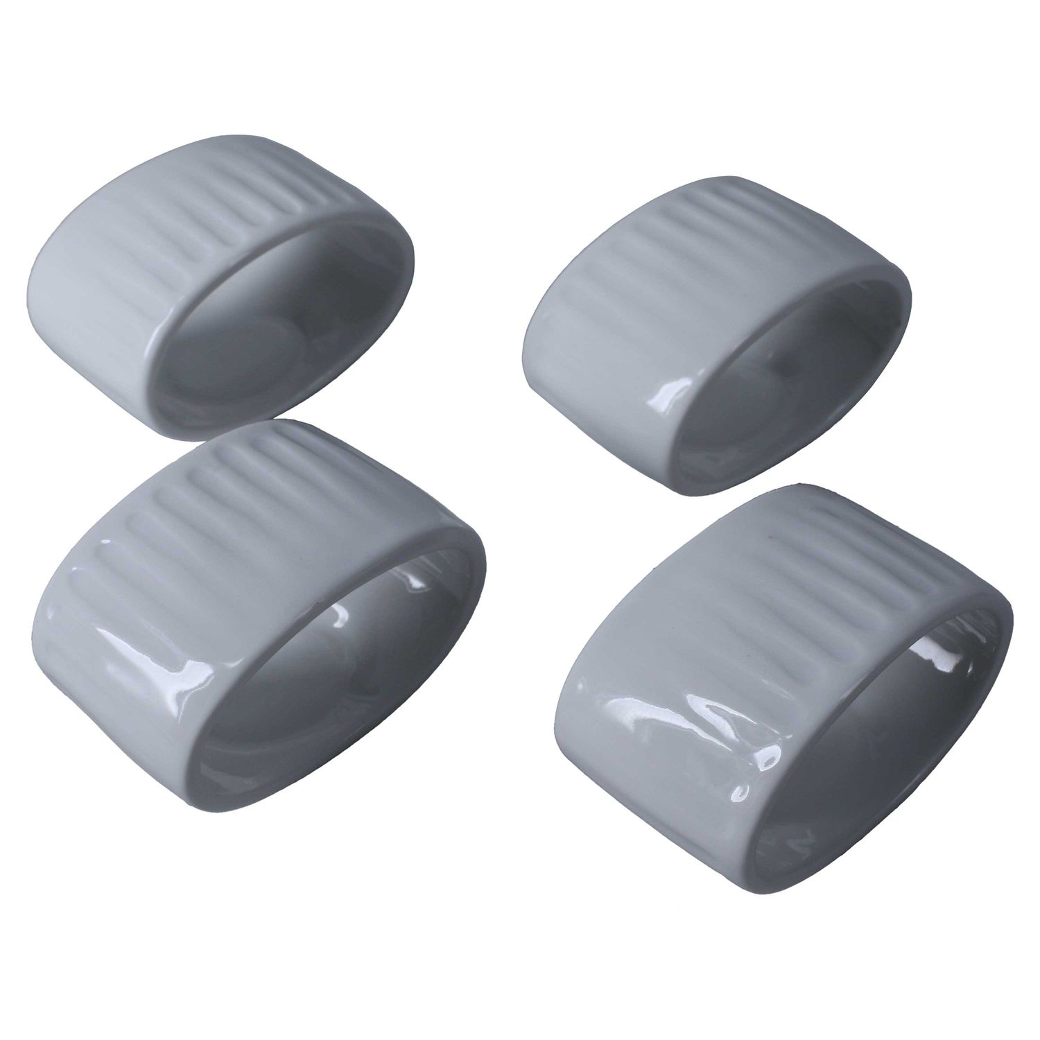 BIA Cordon Bleu Colonnade Blanco Set of 4 Napkin Rings 2 1/2 Inch, 414146S4G, 033805344611