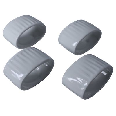 BIA Cordon Bleu Colonnade Blanco Set of 4 Napkin Rings 2 1/2 Inch, 414146S4G, 033805344611