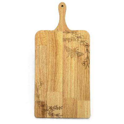 BIA Cordon Bleu Honeycomb Rubberwood Rectangular Serving Board with Bee Design 20 Inch, 300067, 033…