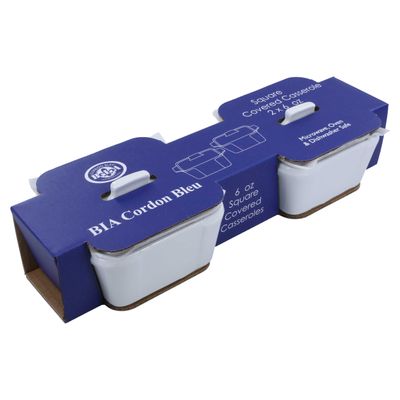 BIA Cordon Bleu Set of 2 Square Coquette Bakers 4 7/8 Inch, 404888S2G-967, 033805414796