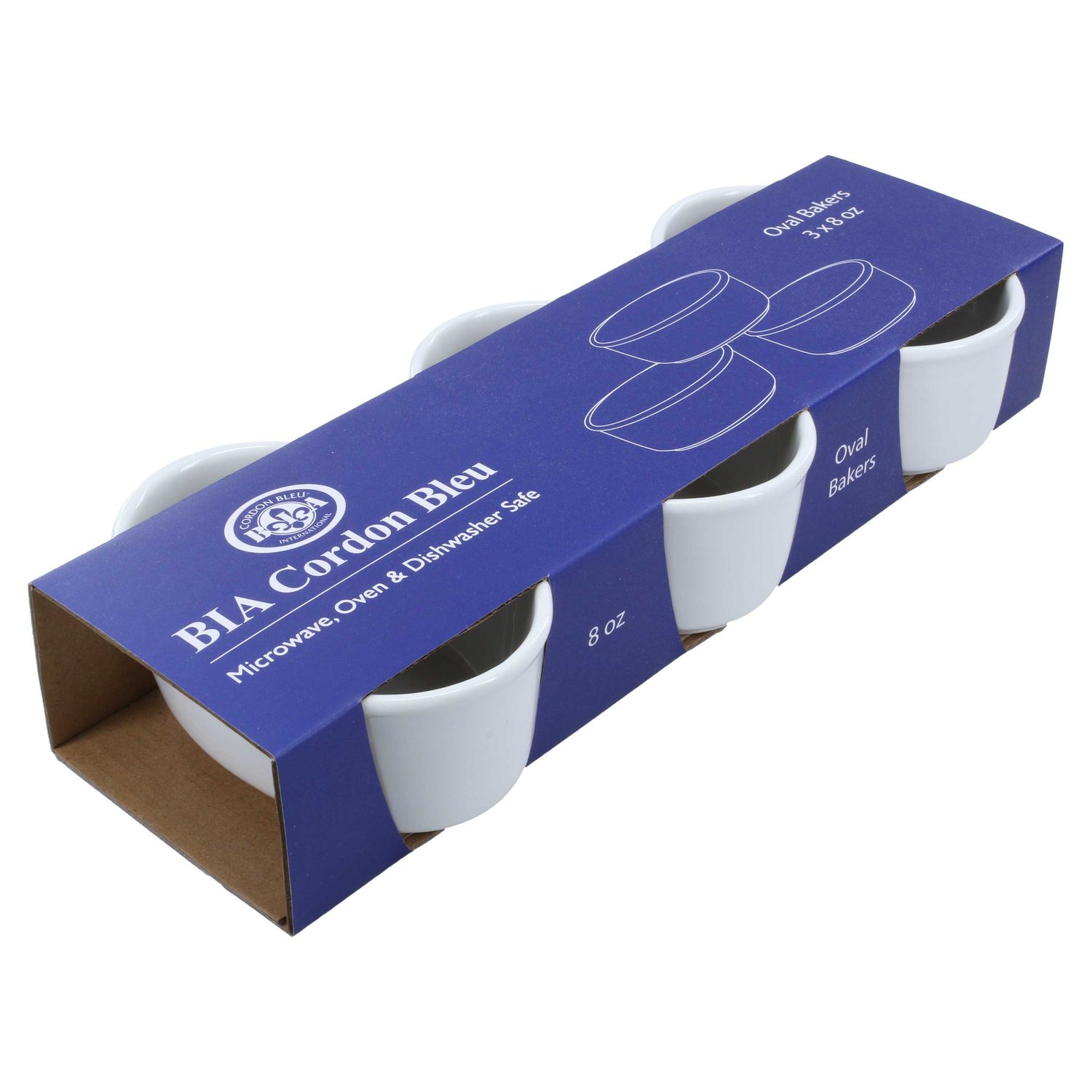 BIA Cordon Bleu Set of 3 Oval Bakers 5 Inch, 414252S3G-967, 033805442522