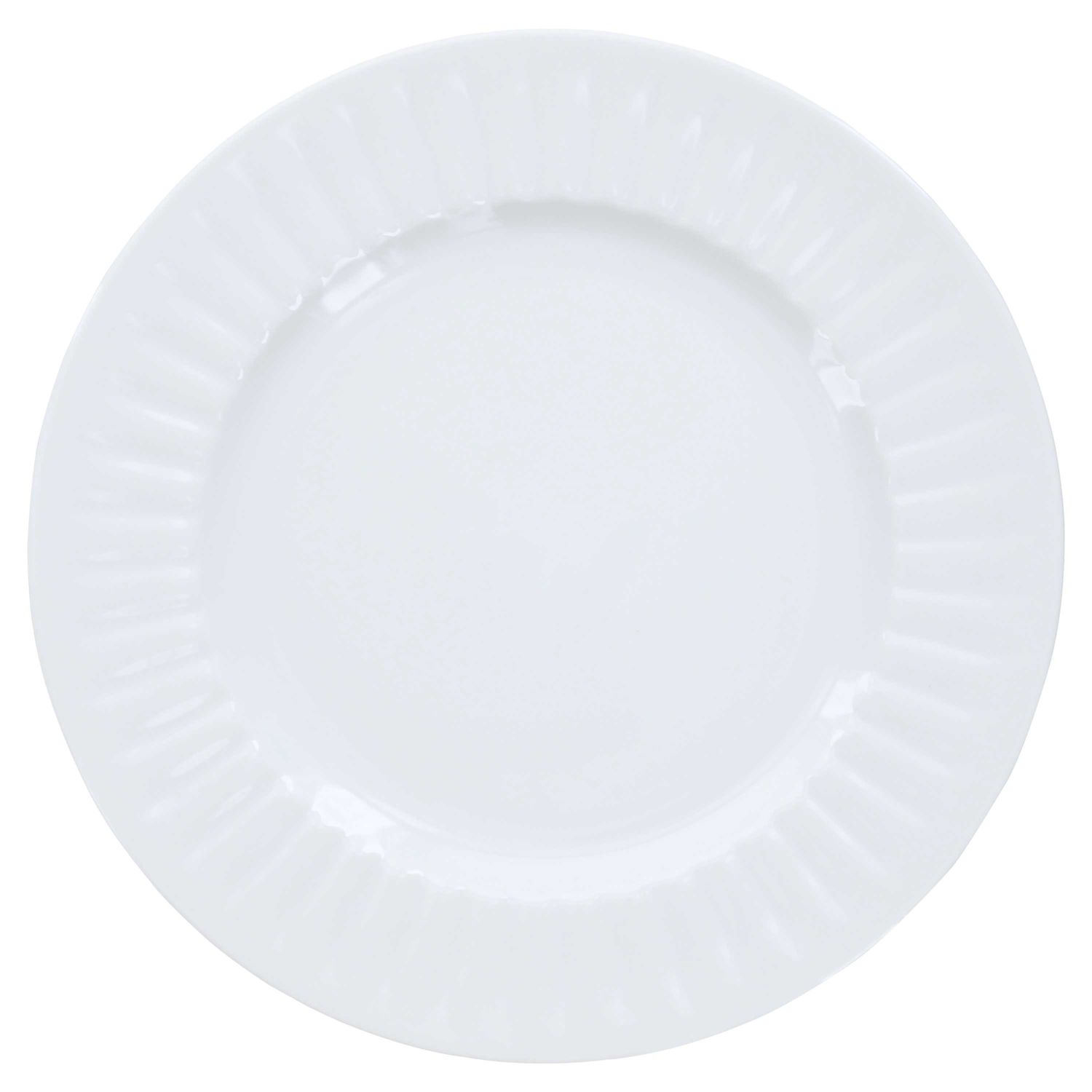 Royal Limoges Plisse White Porcelain Dinner Plate 10.5 inch, B265-PLI00001