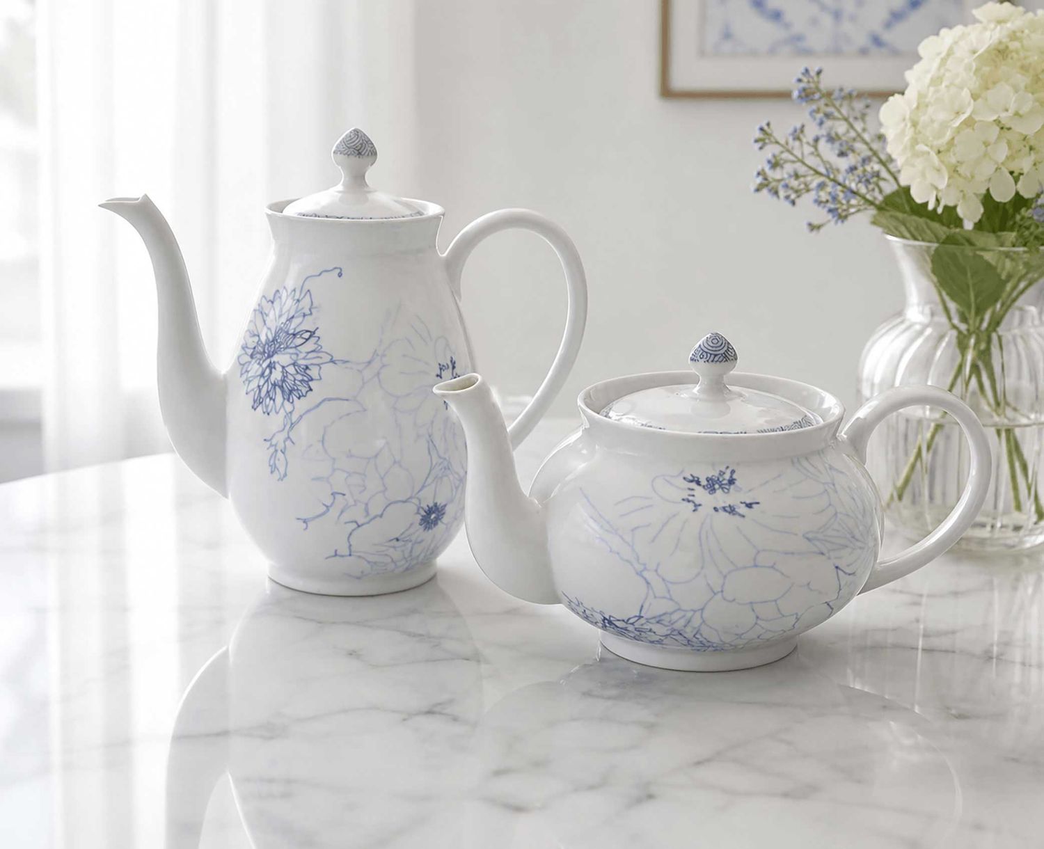 Royal Limoges Reve Blue Porcelain Coffee Pot 30 oz, D160-COU20660