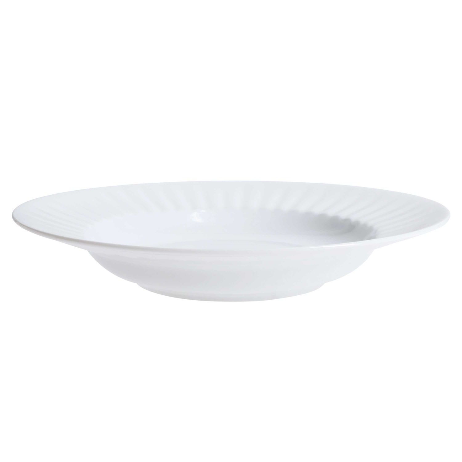 Royal Limoges Plisse White Porcelain Rim Soup Plate 9.25 inch, A235-PLI00001