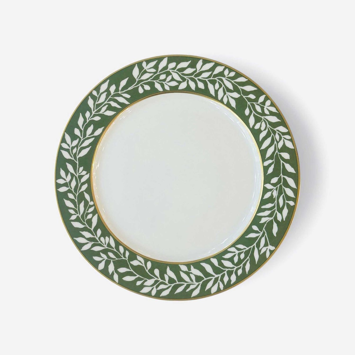 Royal Limoges La Bocca Leaf Green Porcelain Dinner Plate 10.75 inch, B275-REC20688