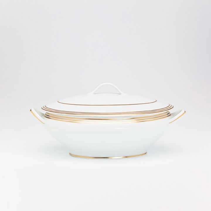 Royal Limoges Latitudes Gold Porcelain Soup Tureen 60 oz, P999-REC20574