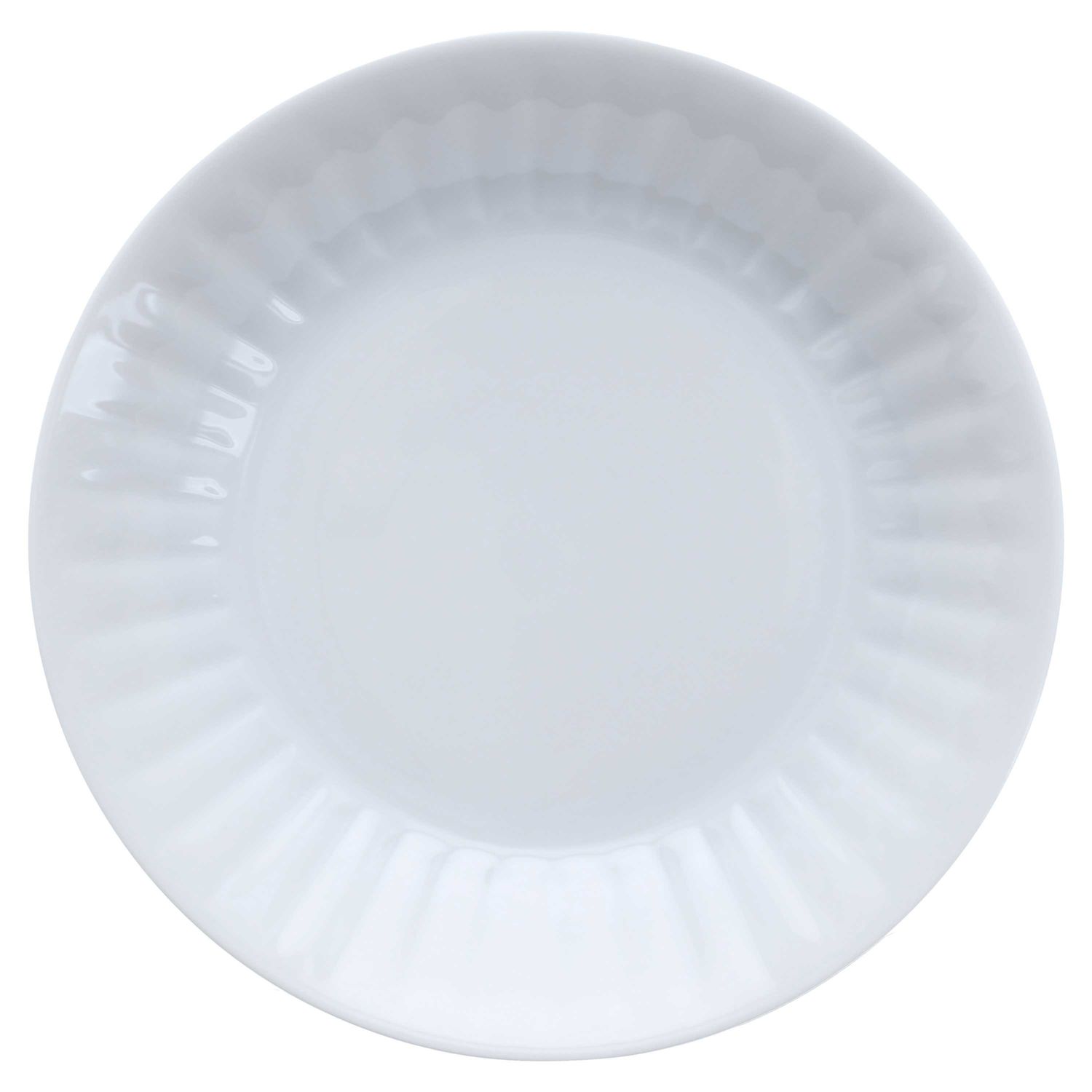Royal Limoges Plisse White Porcelain Shallow Soup and Cereal Bowl 7.5 inch, A190-PLI00001