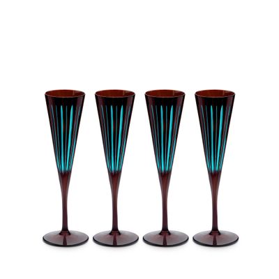 L'Objet Prism Champagne Flutes Set of 4 Bordeaux PS7040