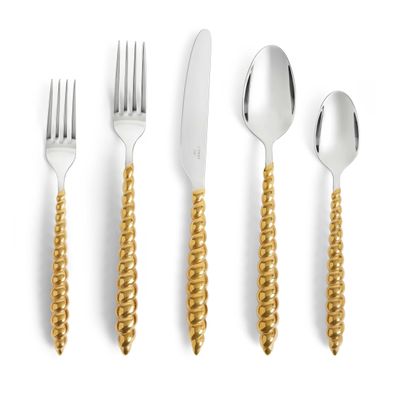 L'Objet Jessica McCormack Shell 5 Piece Flatware Set Gold LFW11500