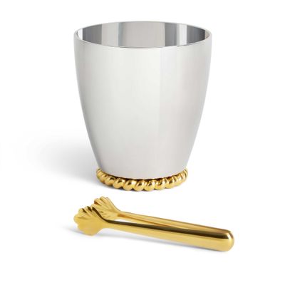 L'Objet Jessica McCormack Corde Ice Bucket and Tongs Gold JMC101
