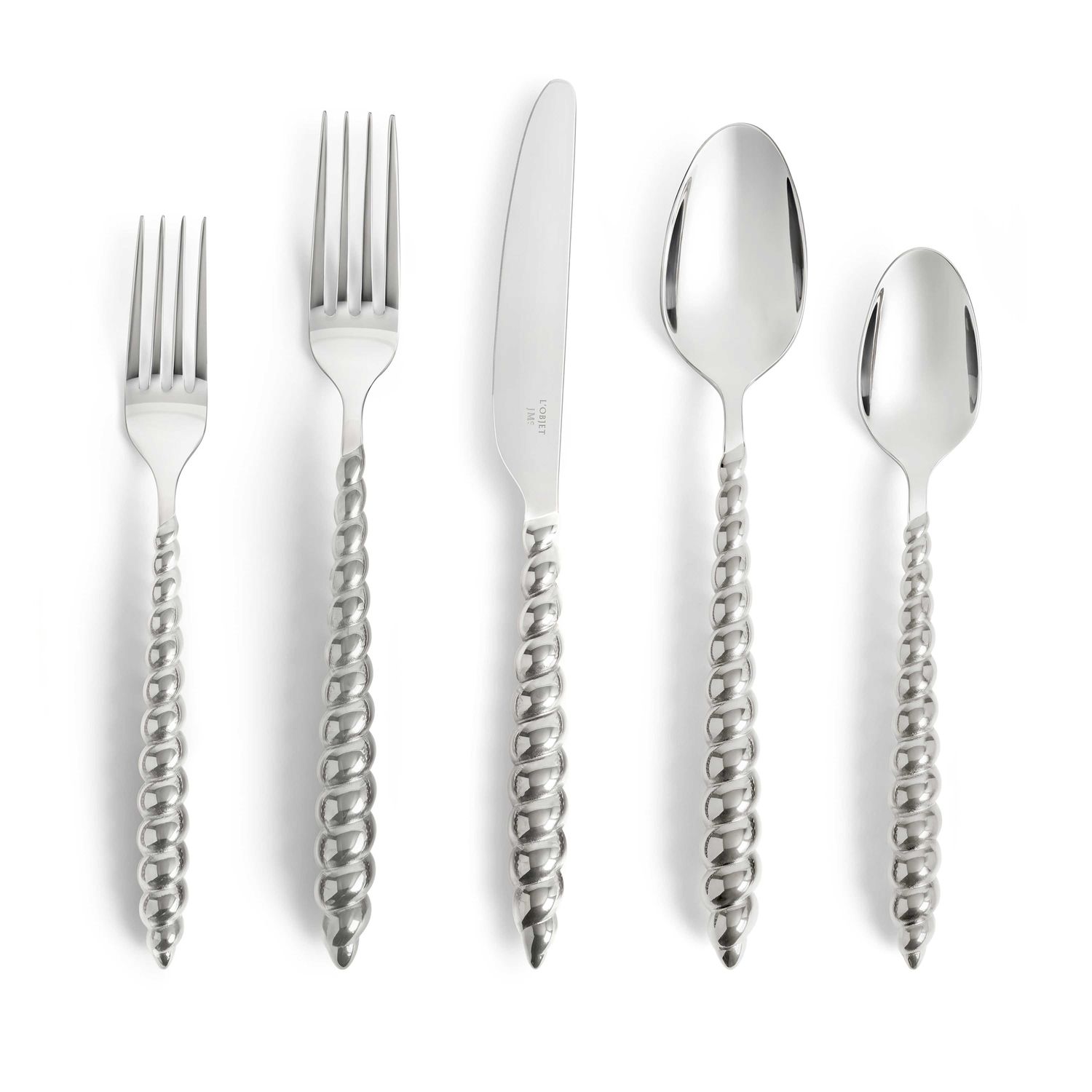 L'Objet Jessica McCormack Shell 5 Piece Flatware Set Stainless Steel LFW10500