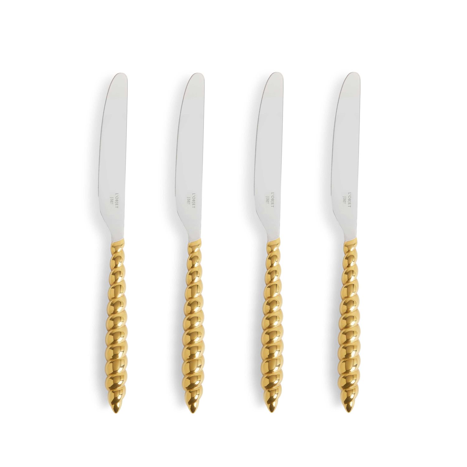 L'Objet Jessica McCormack Shell Luncheon Knives Set of 4 Gold LFW11411