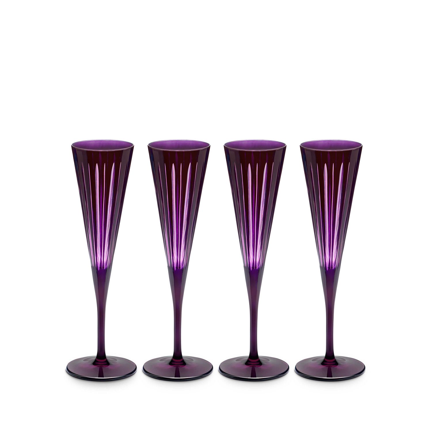 L'Objet Prism Champagne Flutes Set of 4 Purple PS4040