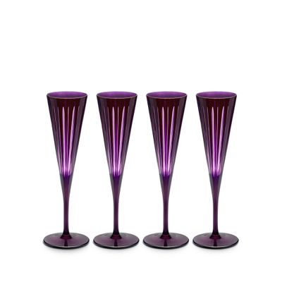 L'Objet Prism Champagne Flutes Set of 4 Purple PS4040