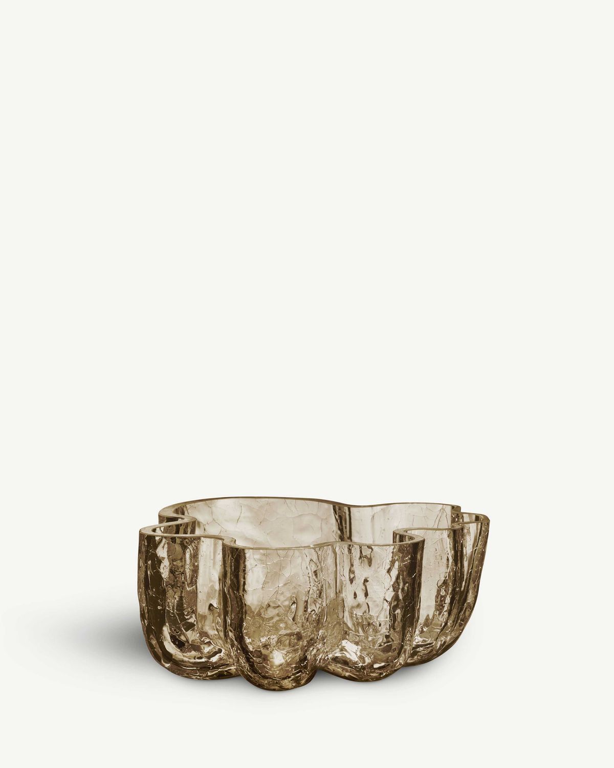 Kosta Boda Crystal Crackle Bowl Taupe , 7052601, 7321646128693