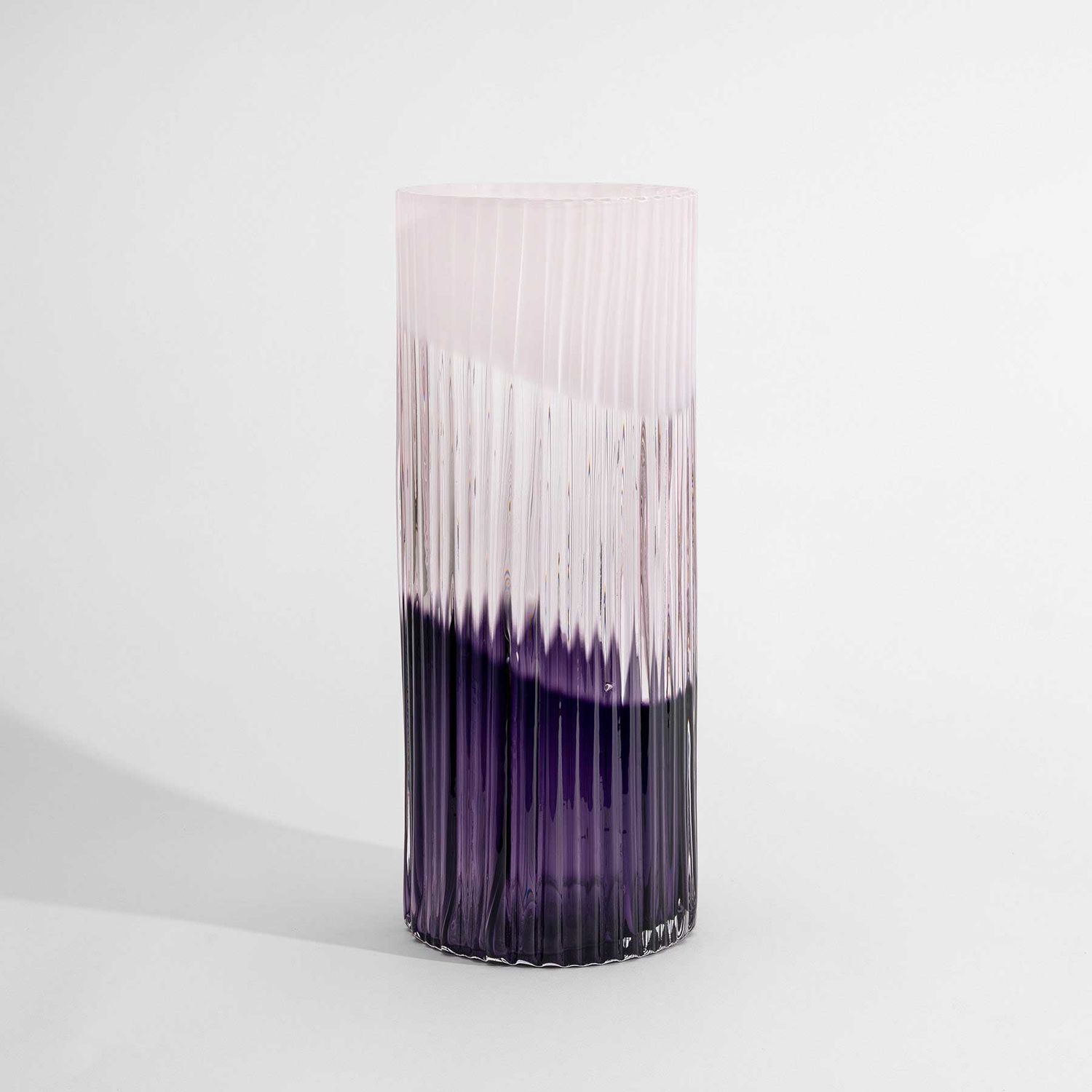 Kosta Boda Crystal Plisse Vase Pink and Aubergine , 7630097, 7321646124107