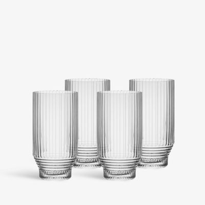 Kosta Boda Crystal Pavilion Highball Glass Set of 4 , 7092639, 7321646127856