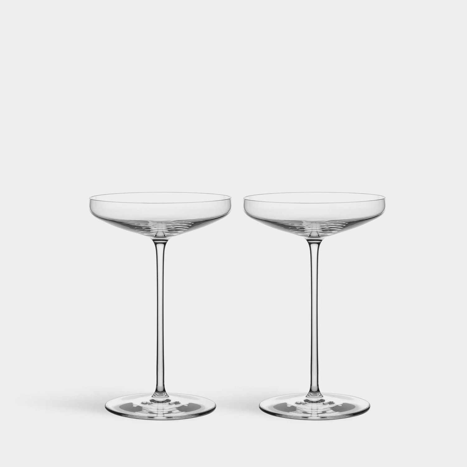 Orrefors Crystal Frantzen Coupe Glass Set of 2 , 6402829, 7321646107858