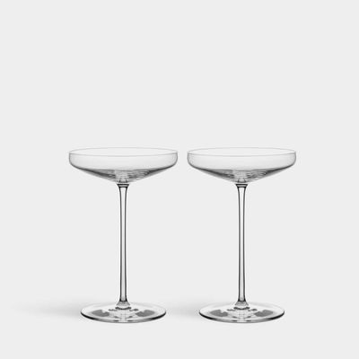 Orrefors Crystal Frantzen Coupe Glass Set of 2 , 6402829, 7321646107858