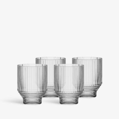 Kosta Boda Crystal Pavilion Lowball Glass Set of 4 , 7092640, 7321646127863