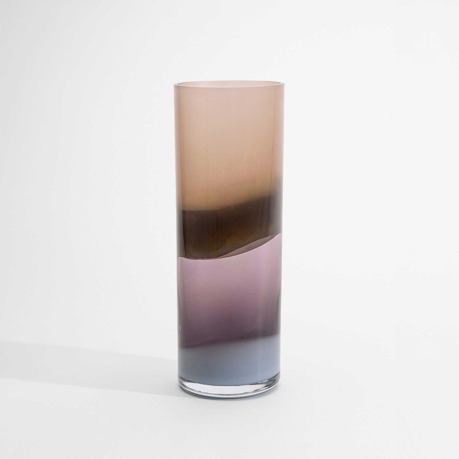 Kosta Boda Crystal Landscape Vase Brown and Purple Edition of 10 , 7630096, 7321646123520