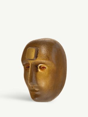 Kosta Boda Crystal Brains Look in Golden Amber , 7520254, 7321646127528
