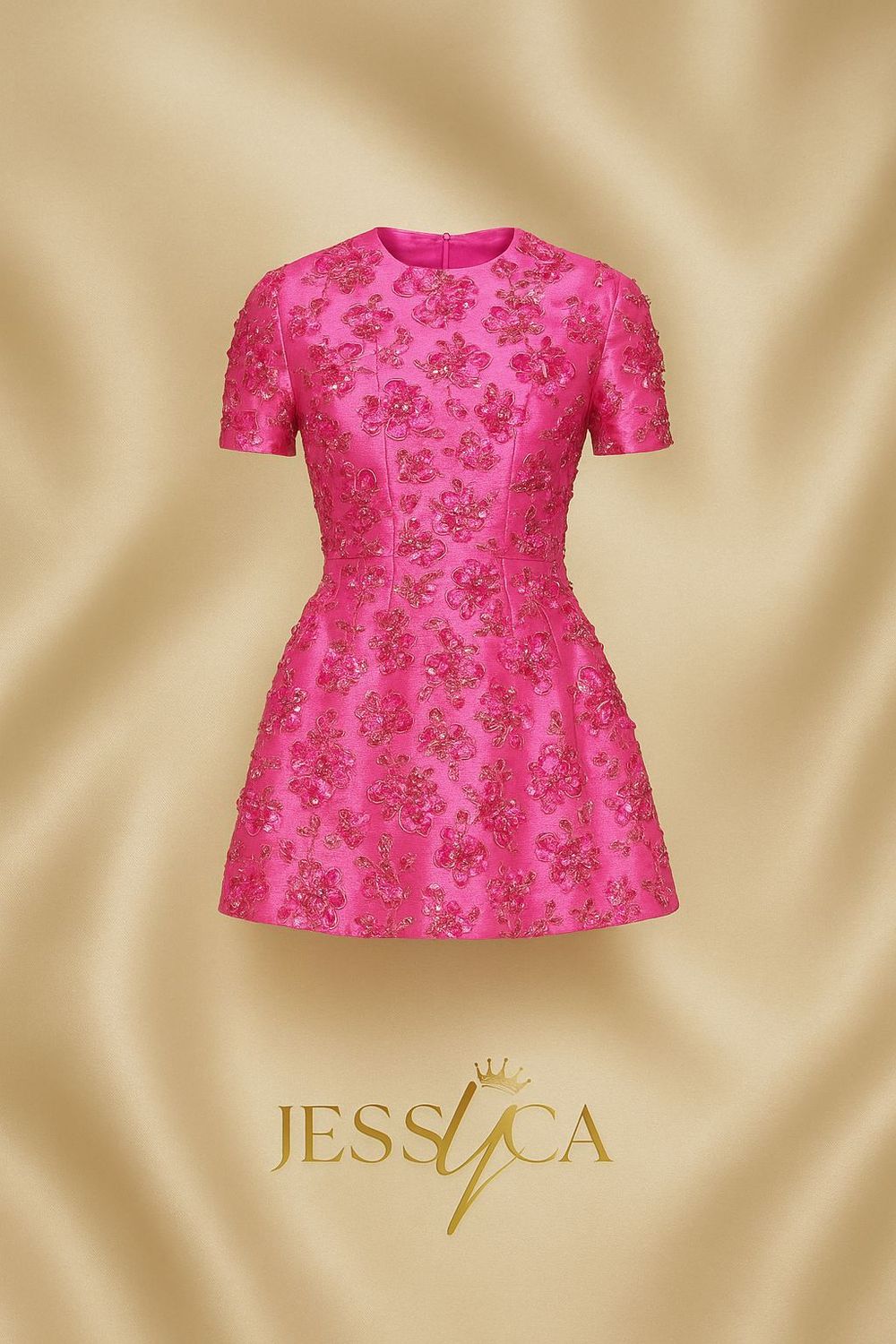 Fuchsia Pink Embroidered