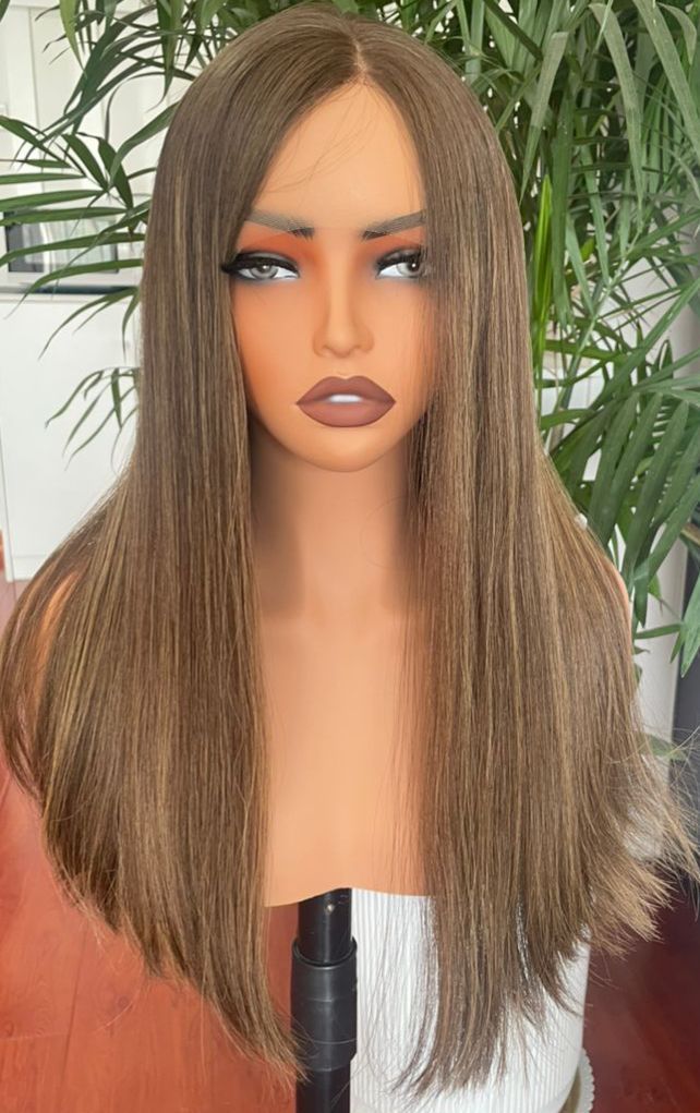 Royal Lena – Luxe Wig 20” Balayage Brown (Silk Straight)