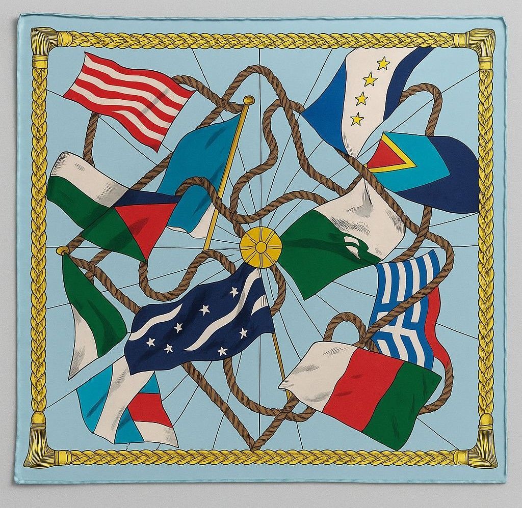 NAUTICAL SCARF – Silk-Effect Square Scarf
