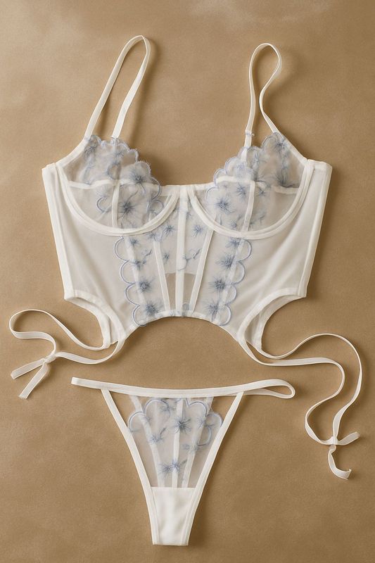 Luna Blanche Lingerie Set – Celestial Elegance